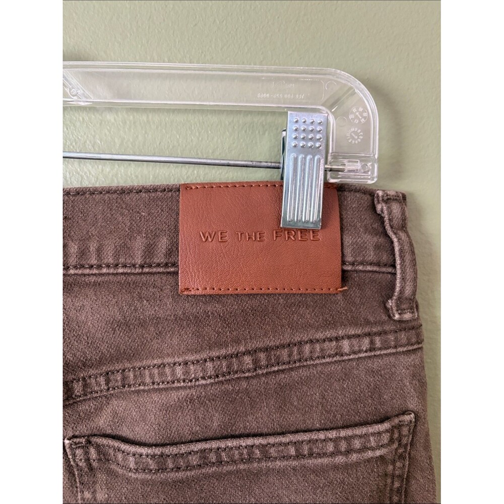 We The Free Risk Taker Straight Pant In Workwear Brown Jeans Raw Hem Sz 28 - Picture 7 of 11